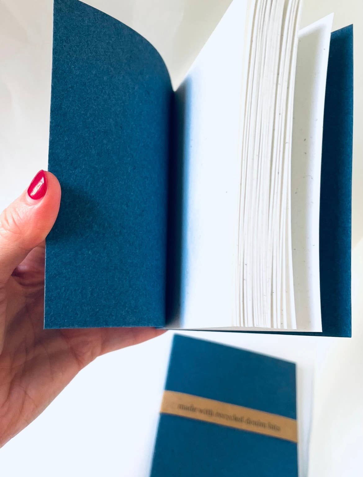 Mini Recycled Denim Confetti Notebook Eco-Friendly : Dark Denim - Three Pack