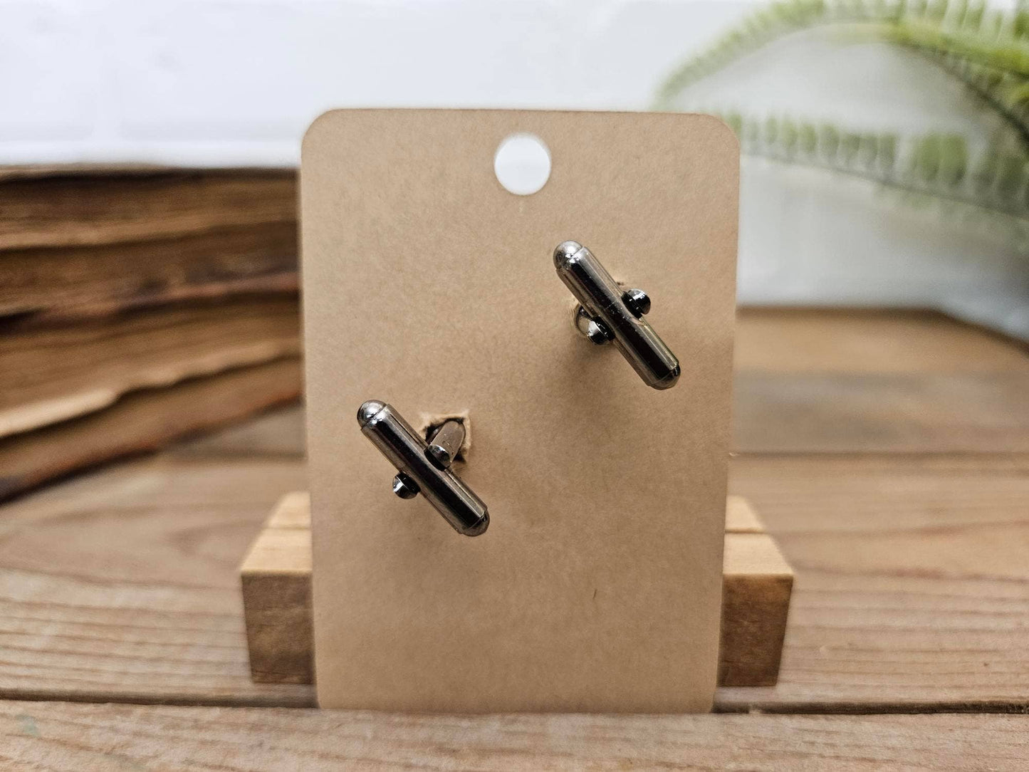 Steampunk Gunmetal Cufflinks Upcycled Watch Parts Set of 2