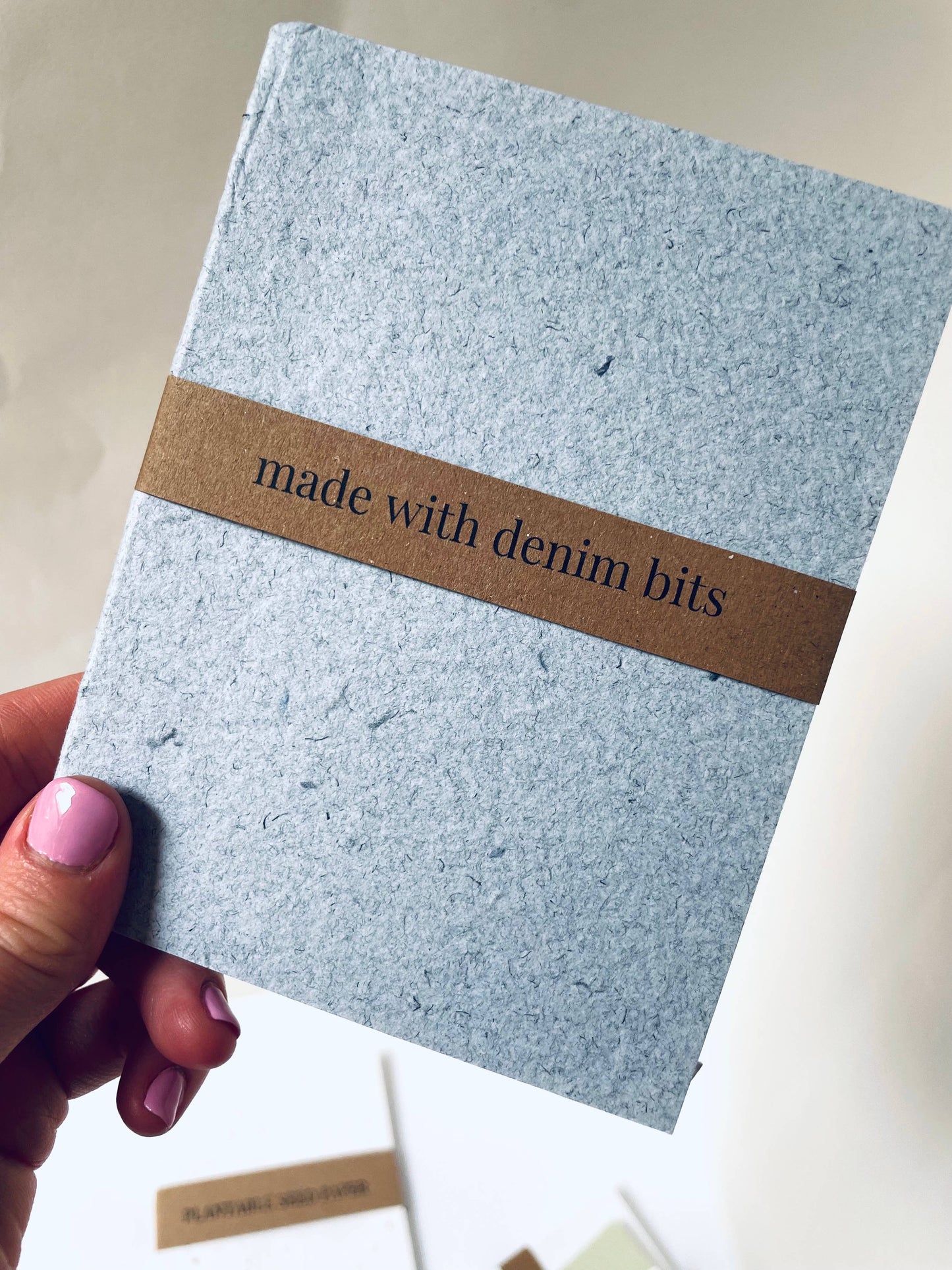 Mini Recycled Denim Confetti Notebook Eco-Friendly : Dark Denim - Three Pack