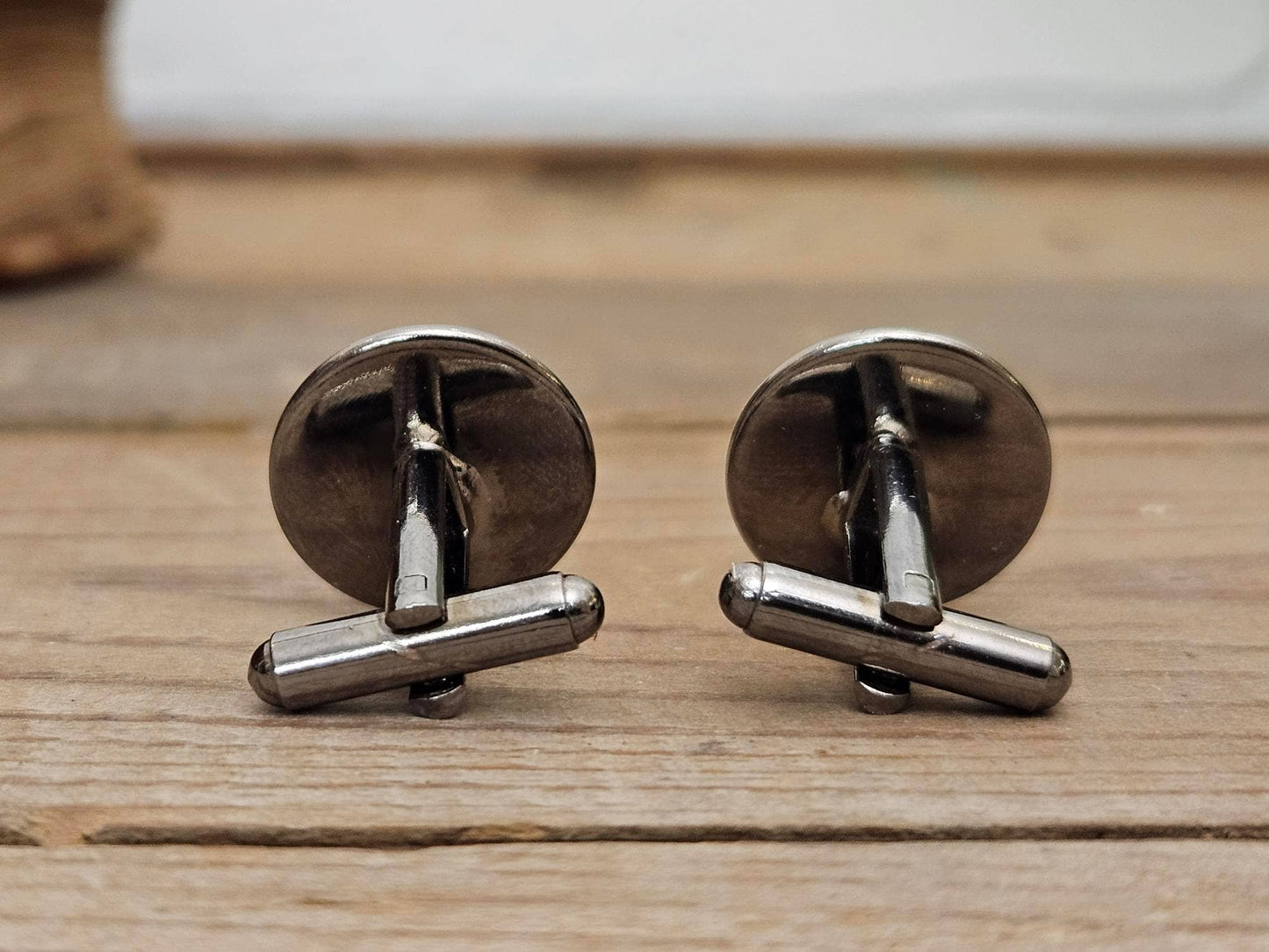 Steampunk Gunmetal Cufflinks Upcycled Watch Parts Set of 2