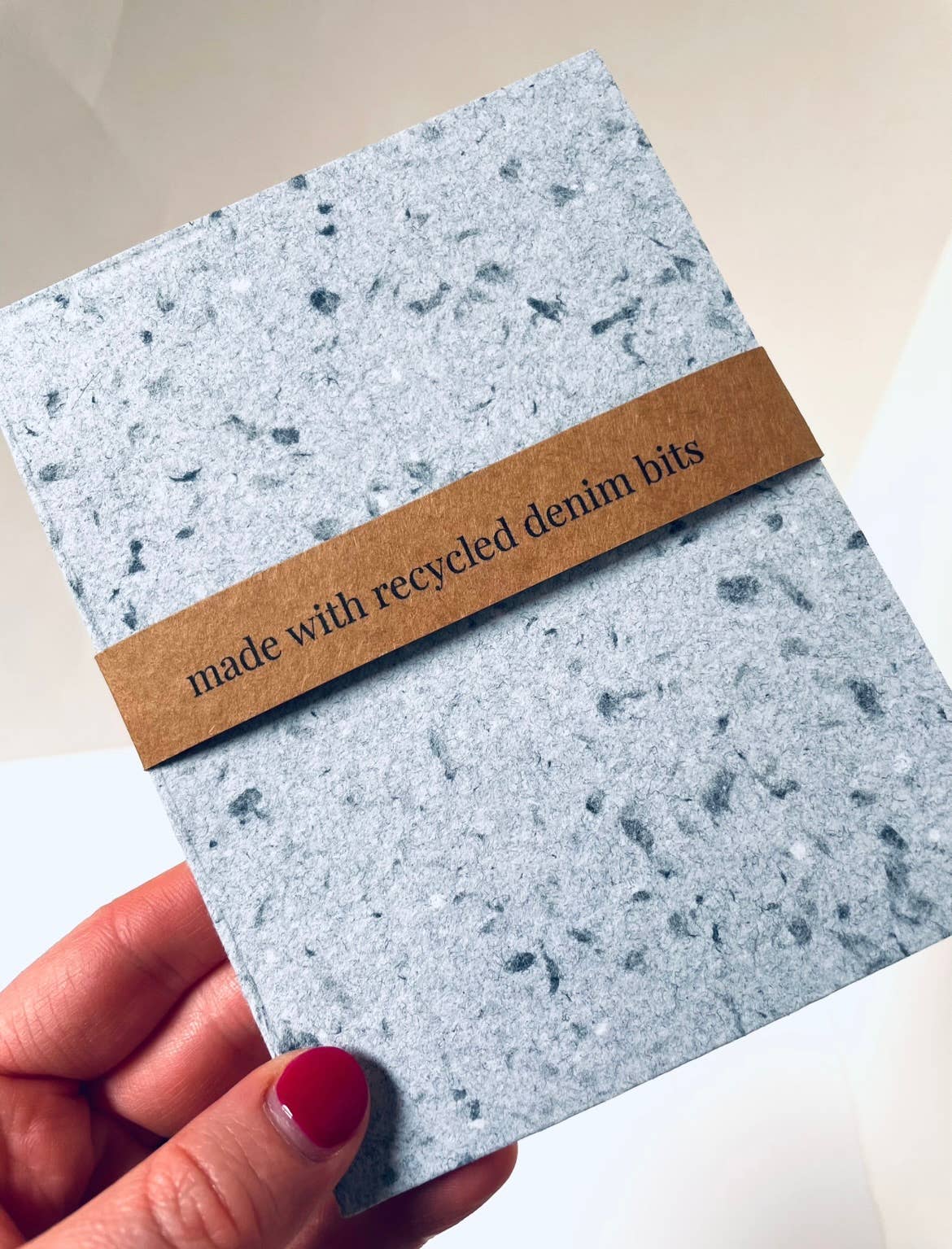 Mini Recycled Denim Confetti Notebook Eco-Friendly : Dark Denim - Three Pack