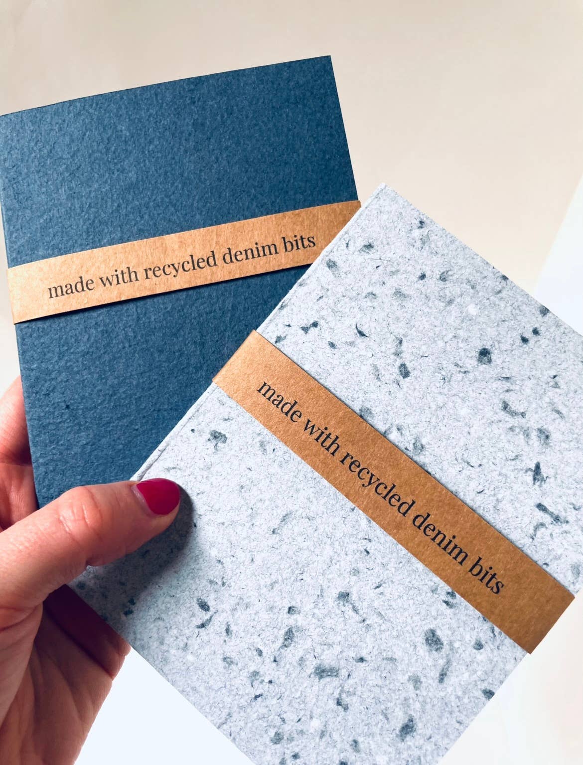 Mini Recycled Denim Confetti Notebook Eco-Friendly : Light Denim - Three Pack