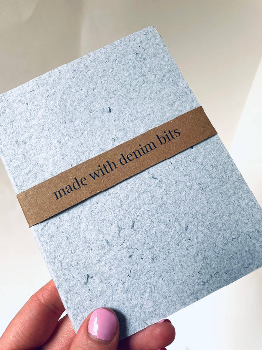 Mini Recycled Denim Confetti Notebook Eco-Friendly : Light Denim - Three Pack