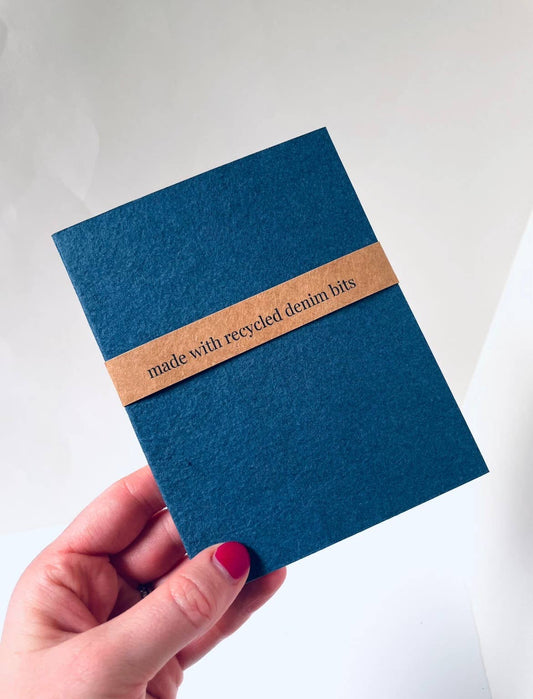 Mini Recycled Denim Confetti Notebook Eco-Friendly : Dark Denim - Three Pack