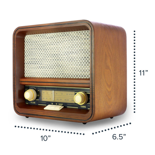 Fuse RAD Vintage Retro AM/FM Radio Speaker with Bluetooth and Wireless Charging Station